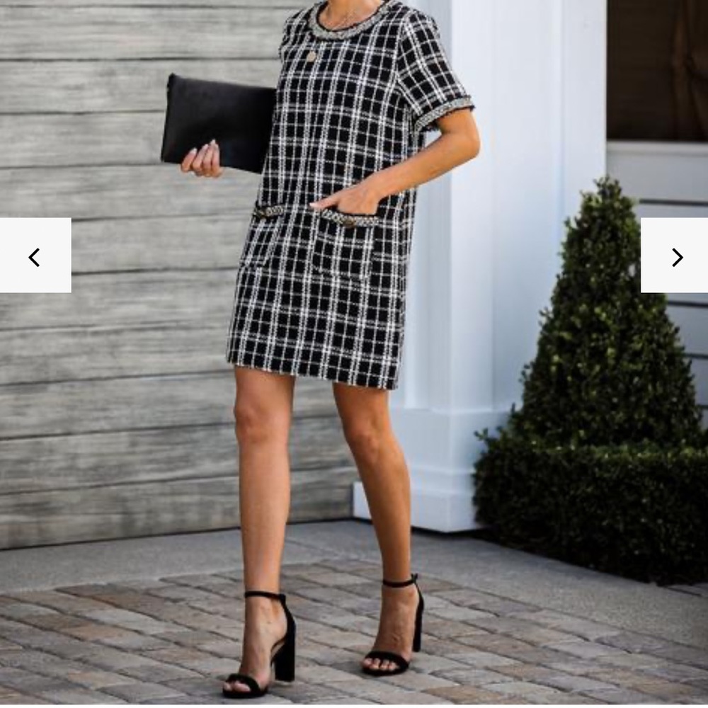 Vici Tweed Shift Dress